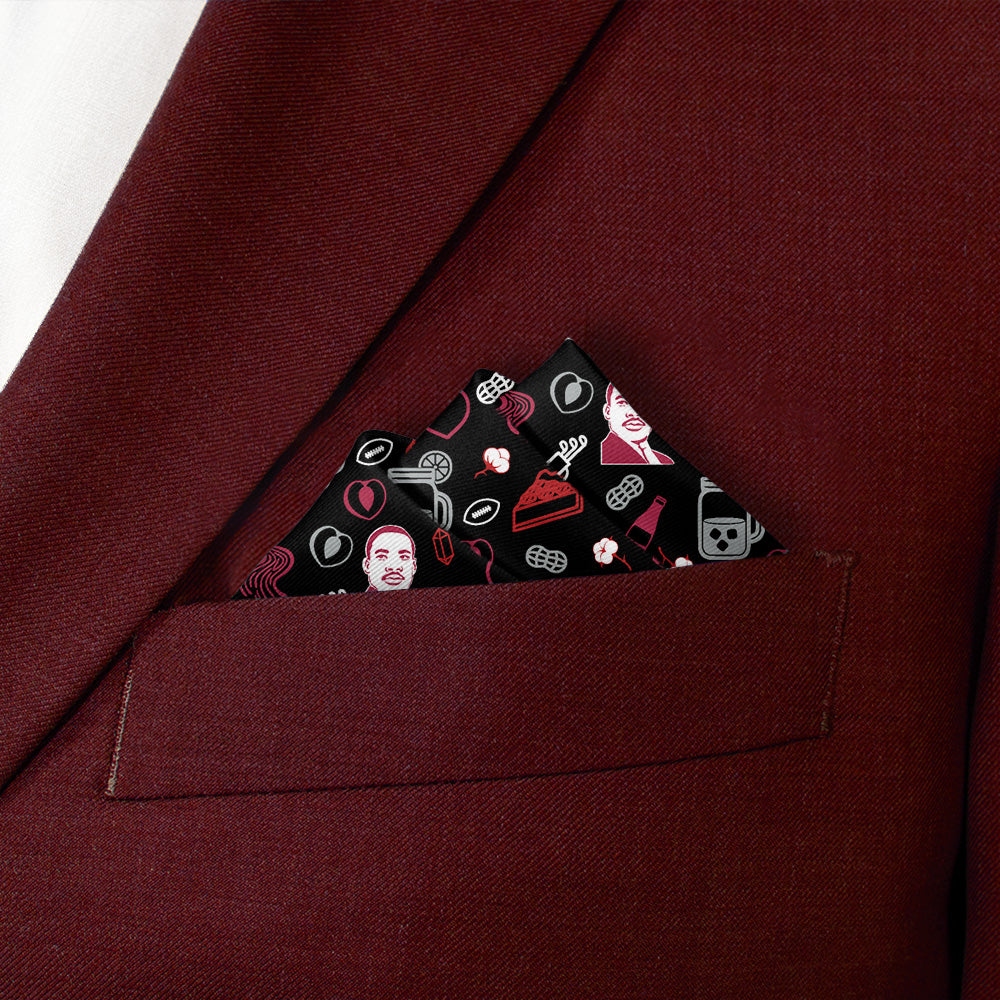 Georgia State Heritage Pocket Square - Stairs Fold - Knotty Tie Co.