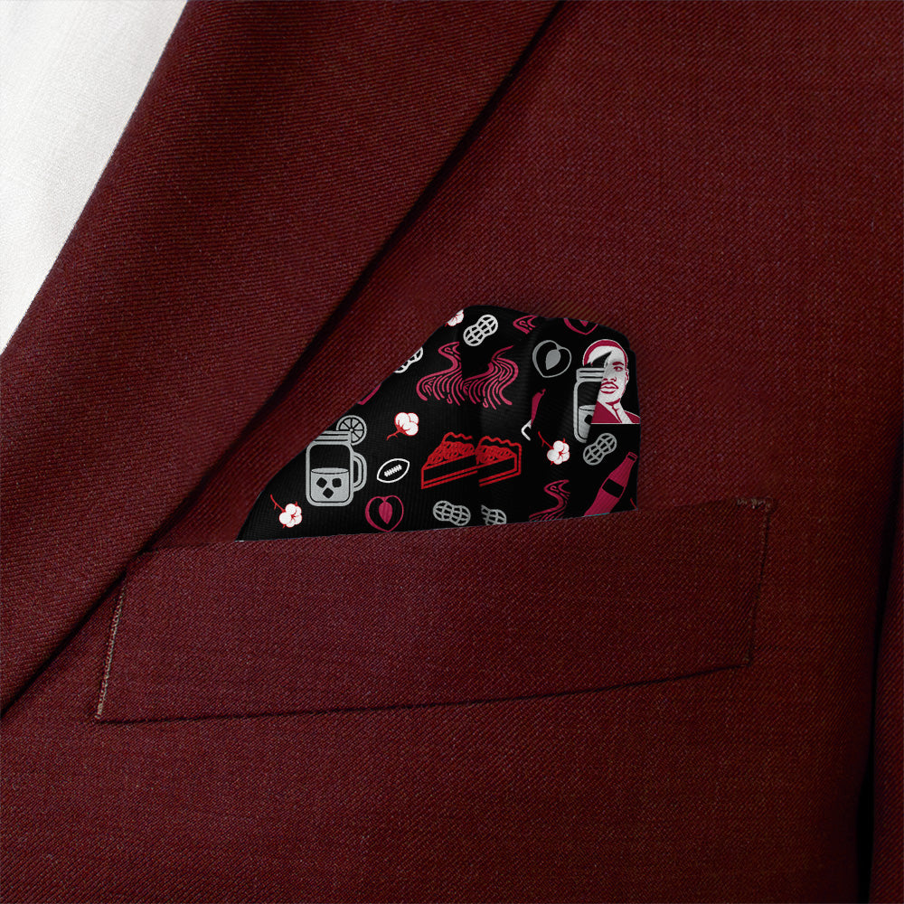 Georgia State Heritage Pocket Square - Wave Fold - Knotty Tie Co.
