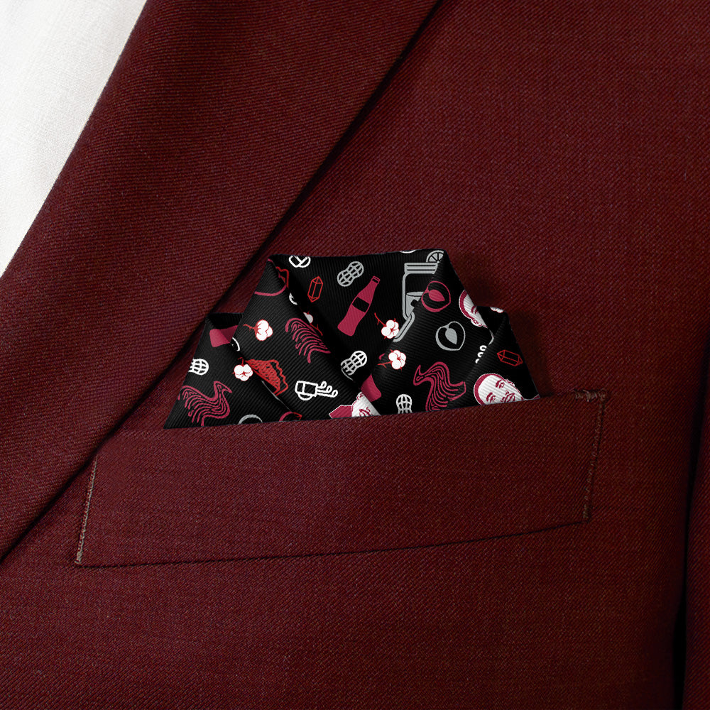 Georgia State Heritage Pocket Square - Scalloped Fold - Knotty Tie Co.