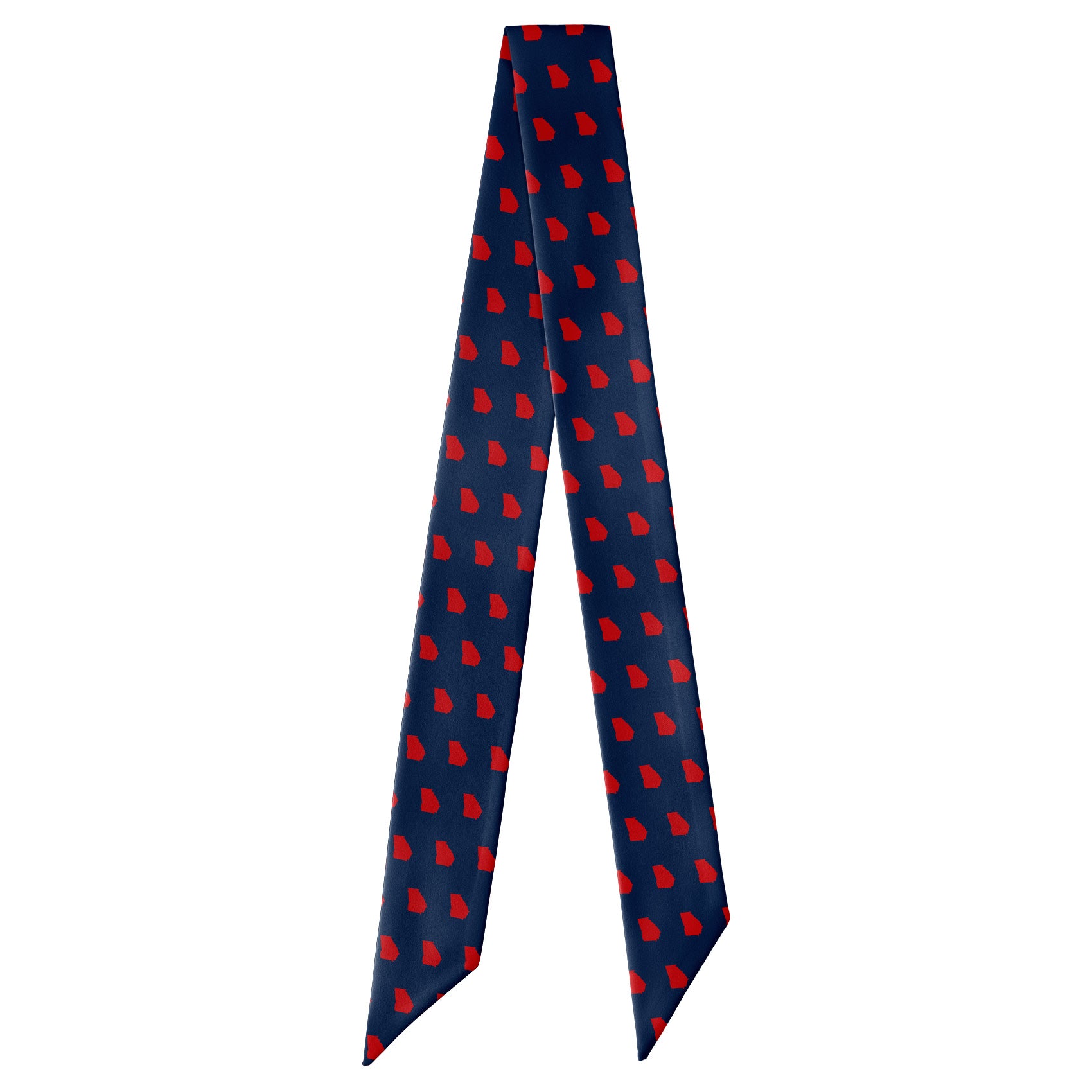 Georgia State Outline Hair Scarf - Full View of Hair Scarf - Knotty Tie Co.
