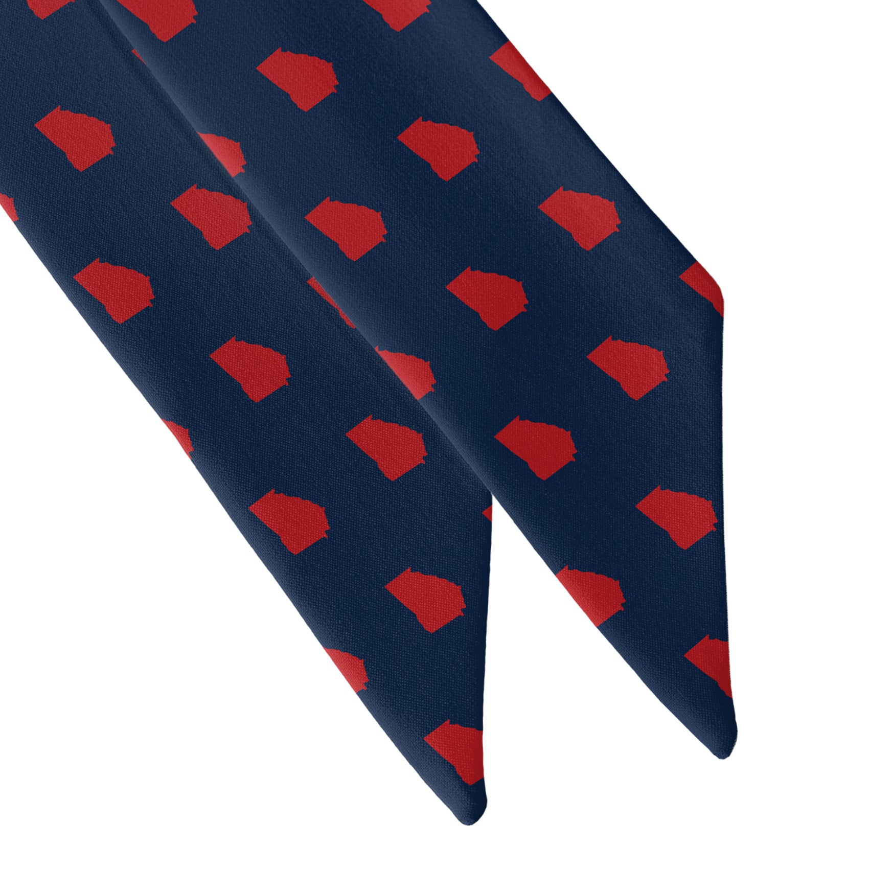 Georgia State Outline Hair Scarf - Scarf Tapered Ends - Knotty Tie Co.