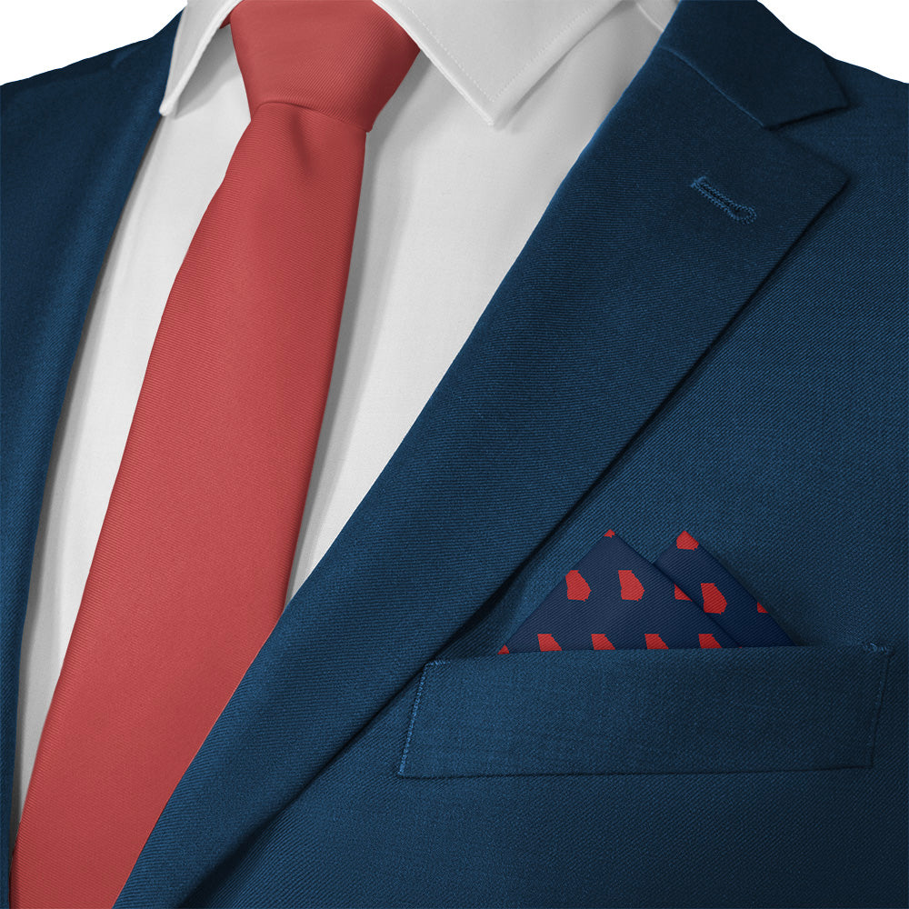 Georgia State Outline Pocket Square - Matching Necktie- Knotty Tie Co.