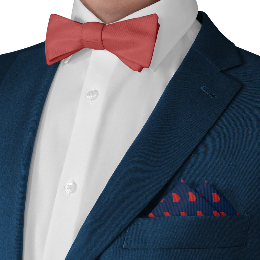 Georgia State Outline Pocket Square - Matching Bow Tie - Knotty Tie Co.
