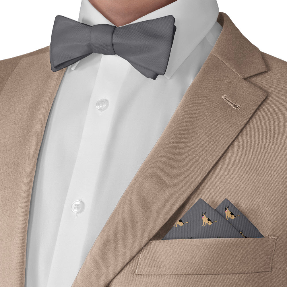German Shepherd Pocket Square - Matching Bow Tie - Knotty Tie Co.