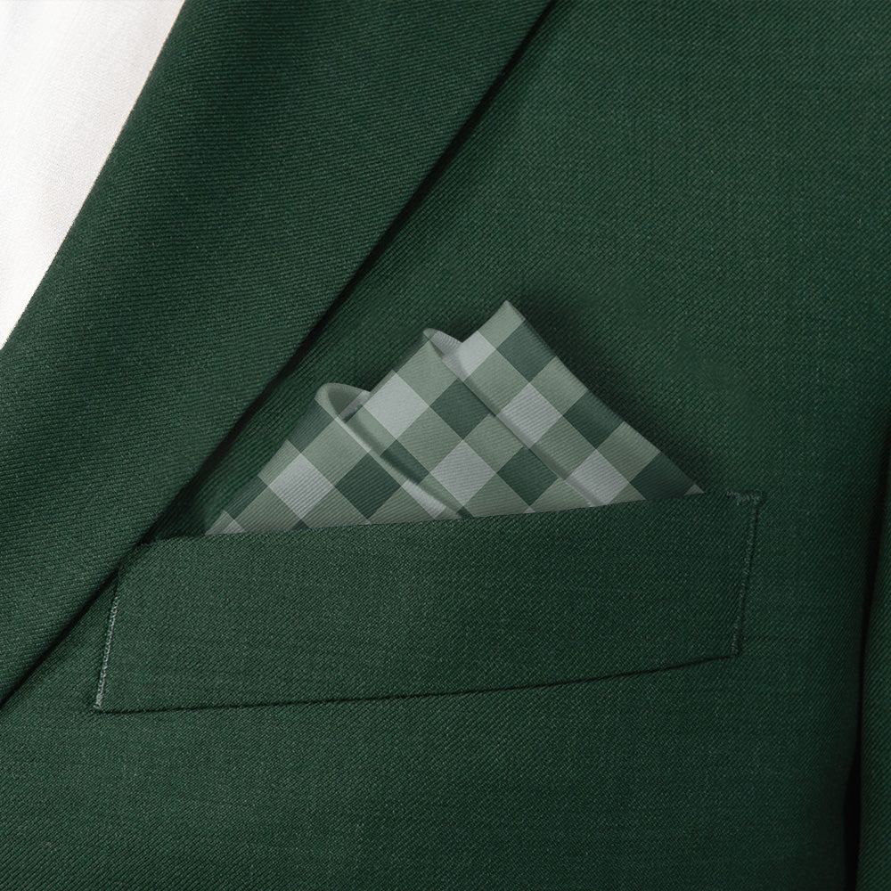 Gingham Plaid Pocket Square - Stairs Fold - Knotty Tie Co.