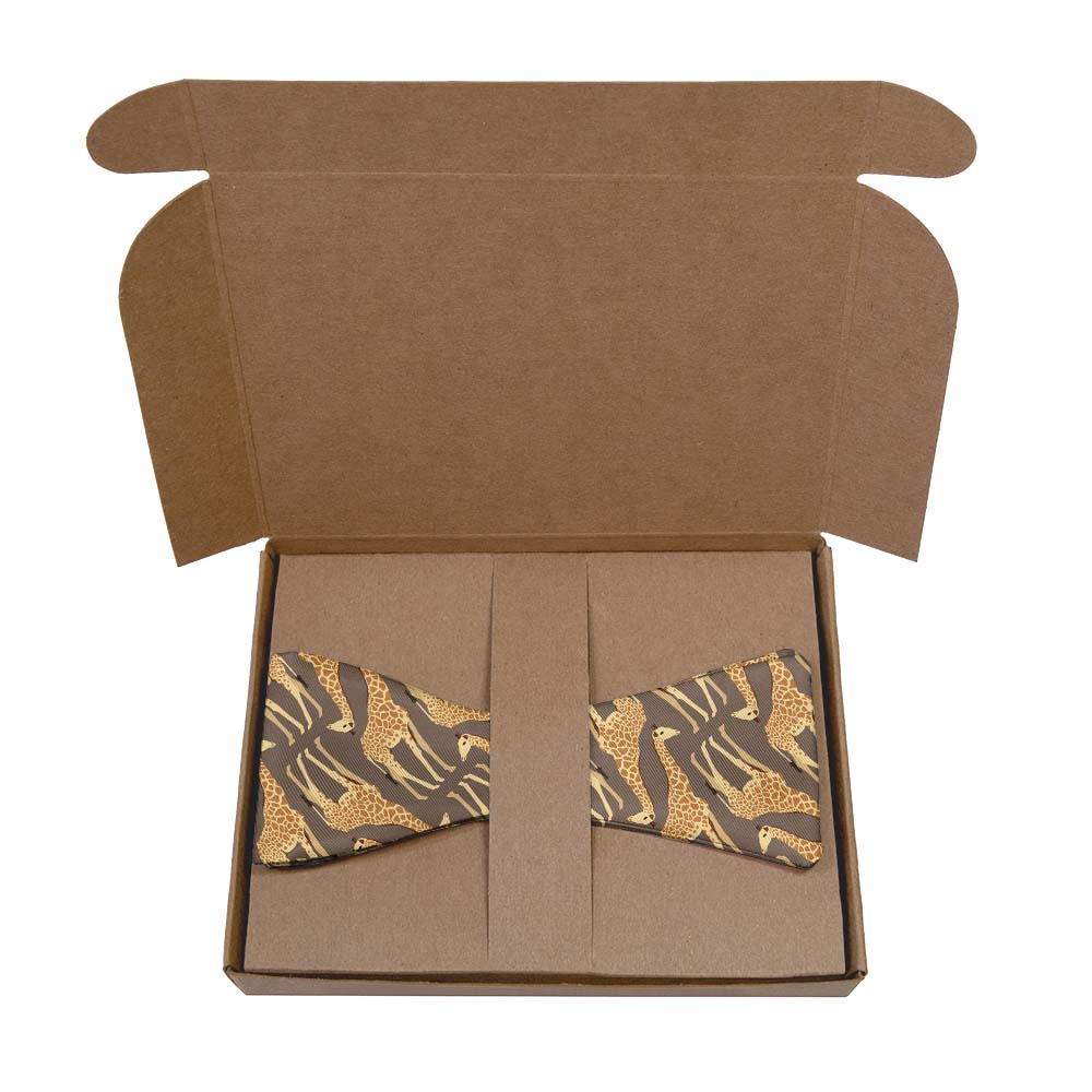 Giraffe Bow Tie- Kraft Gift Box Packaging - Knotty Tie Co.