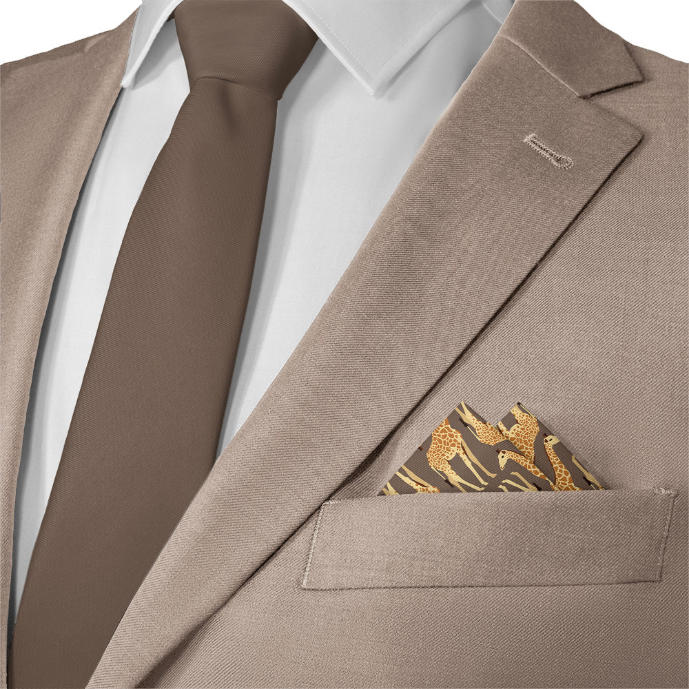 Giraffe Pocket Square - Matching Necktie- Knotty Tie Co.