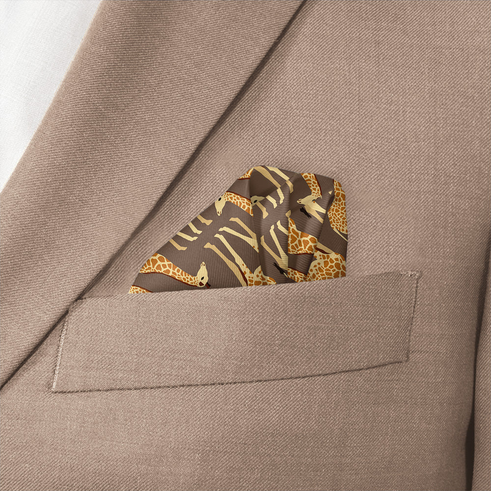 Giraffe Pocket Square - Wave Fold - Knotty Tie Co.