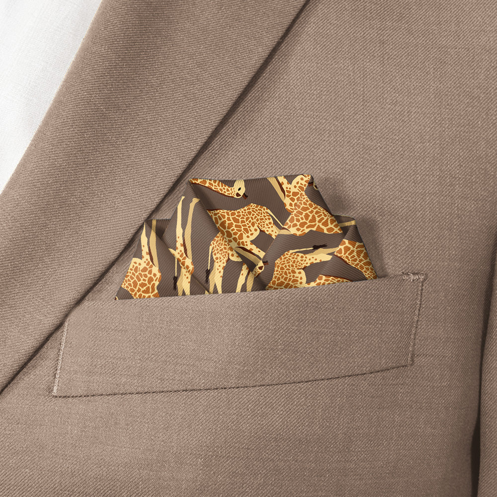 Giraffe Pocket Square - Scalloped Fold - Knotty Tie Co.