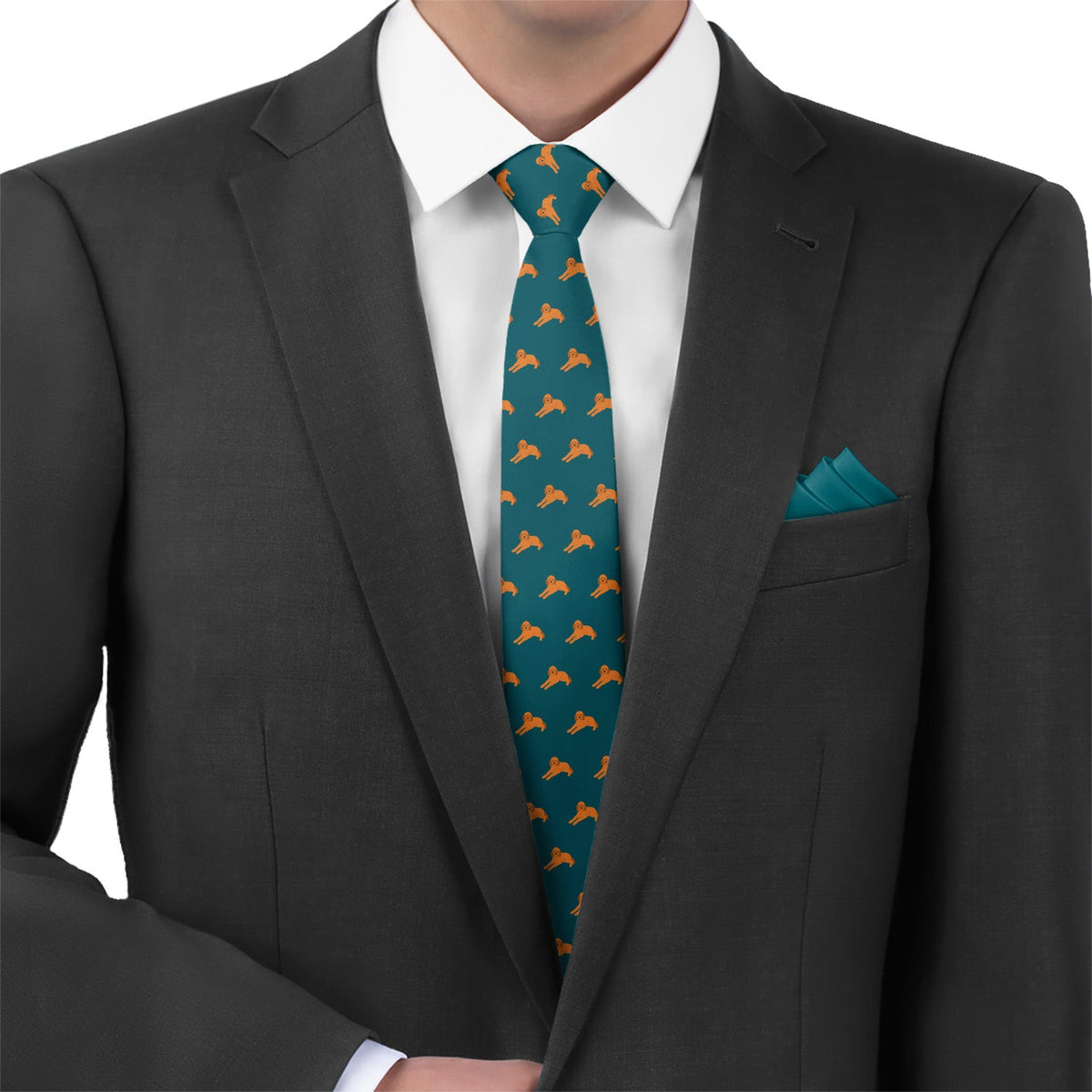 Goldendoodle Necktie - Matching Pocket Square - Knotty Tie Co.
