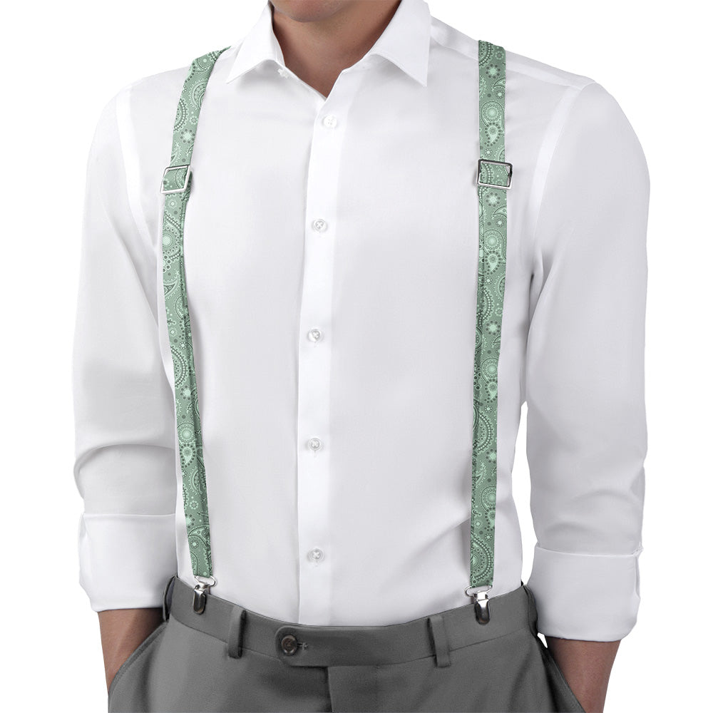 Goldie Paisley Suspenders - On Model Back View - Knotty Tie Co.