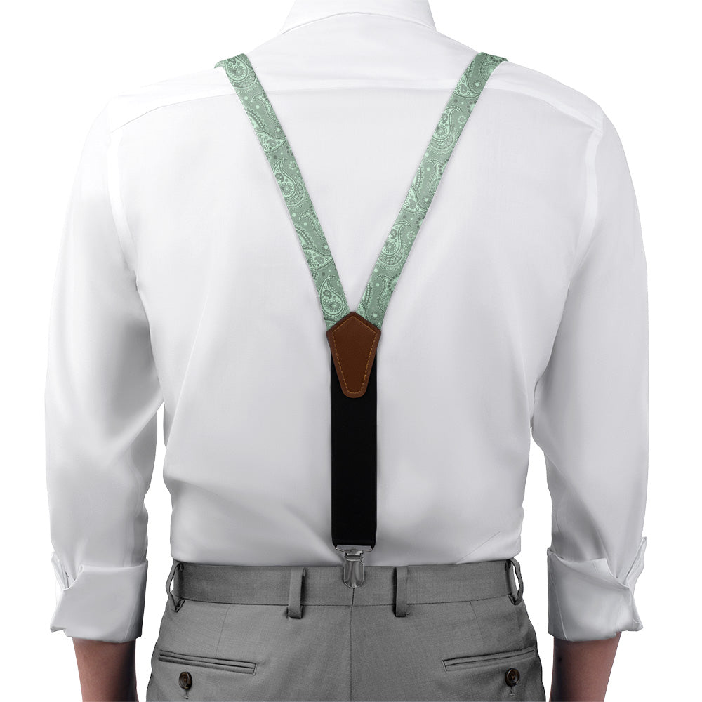 Goldie Paisley Suspenders - On Model Front View - Knotty Tie Co.