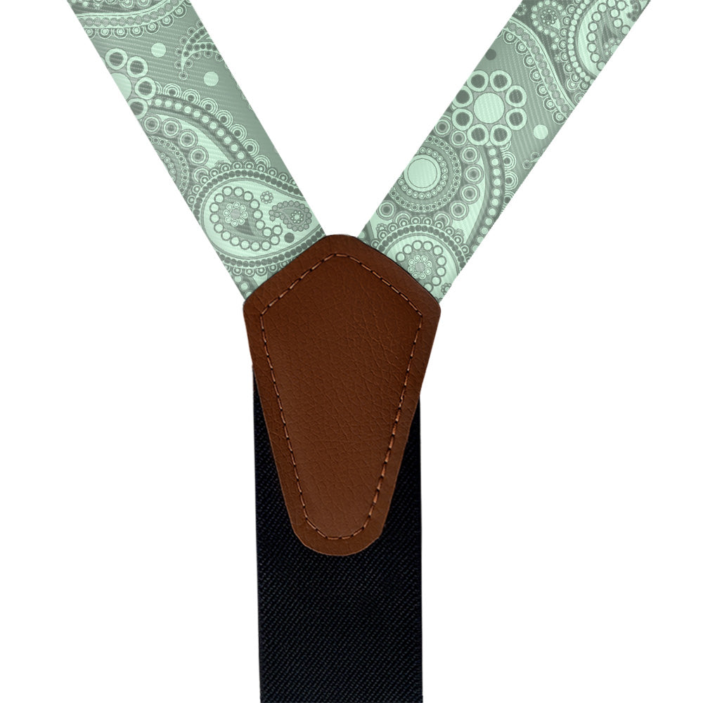 Goldie Paisley Suspenders - Vegan Leather Y-Back - Knotty Tie Co.