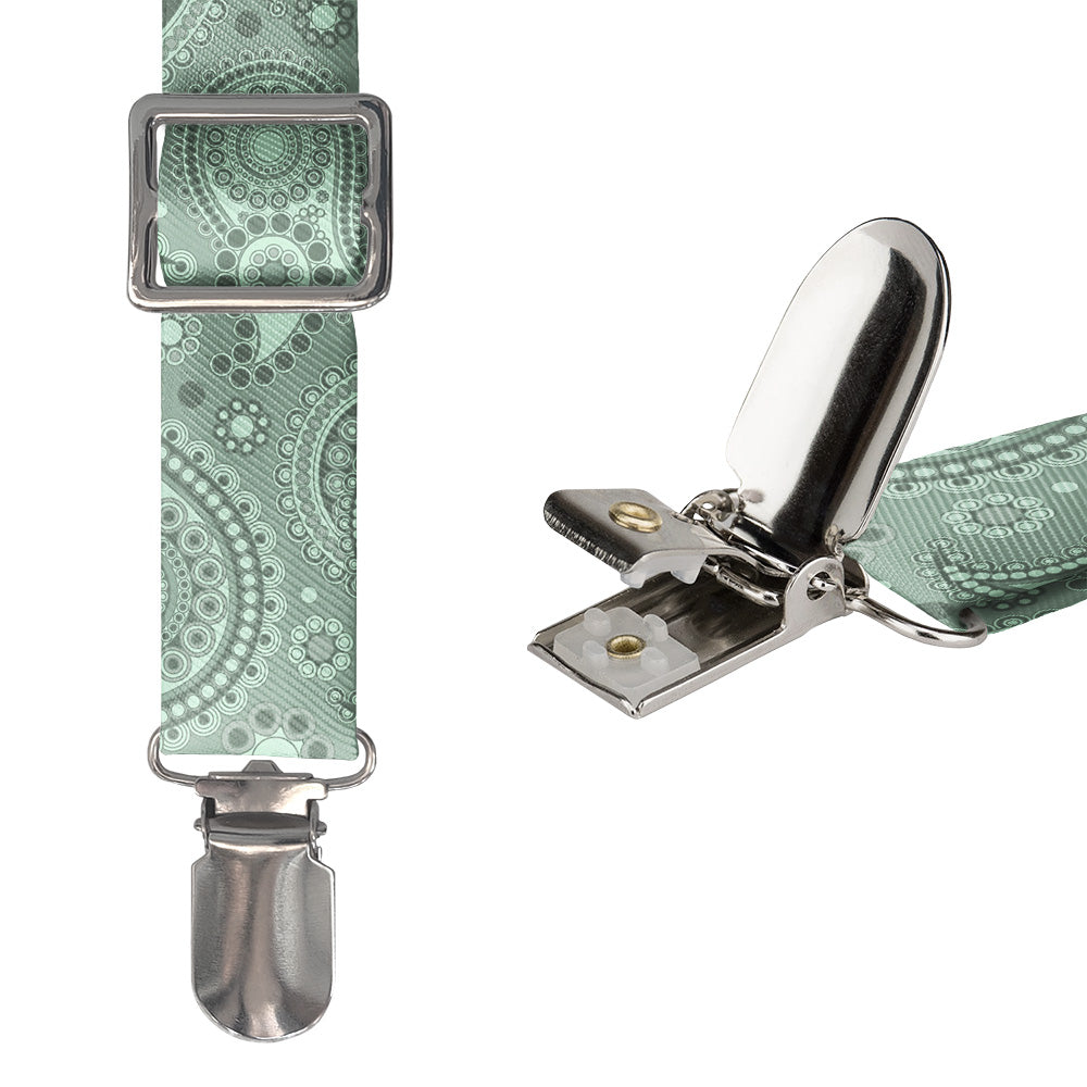 Goldie Paisley Suspenders - Hardware and Strap - Knotty Tie Co.