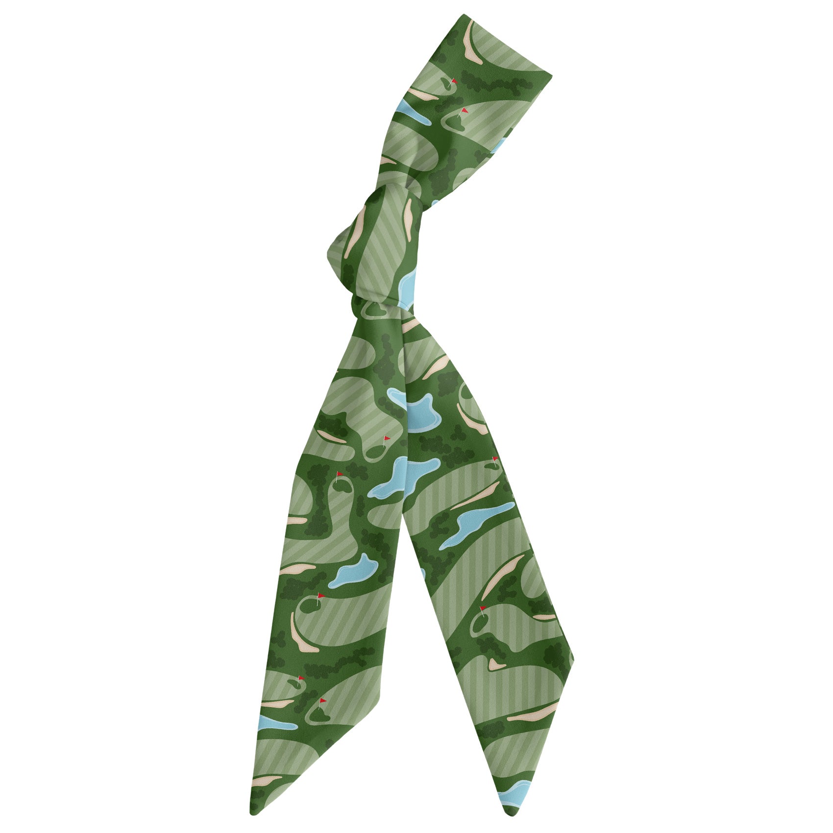 Golf Course Hair Scarf - Scarf Tied Into Knot - Knotty Tie Co.