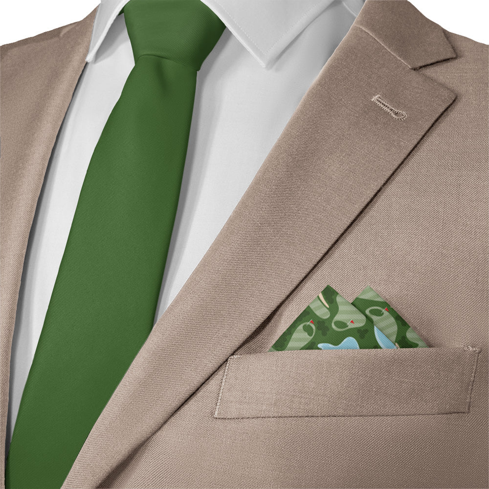 Golf Course Pocket Square - Matching Necktie - Knotty Tie Co.