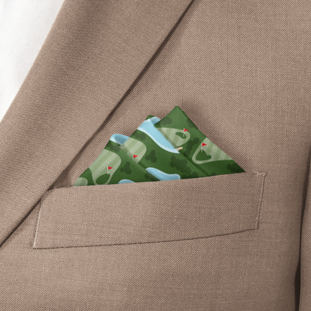 Golf Course Pocket Square - Stairs Fold - Knotty Tie Co.