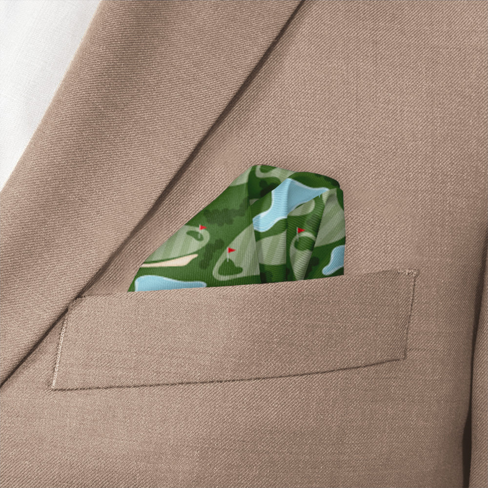 Golf Course Pocket Square - Wave Fold - Knotty Tie Co.
