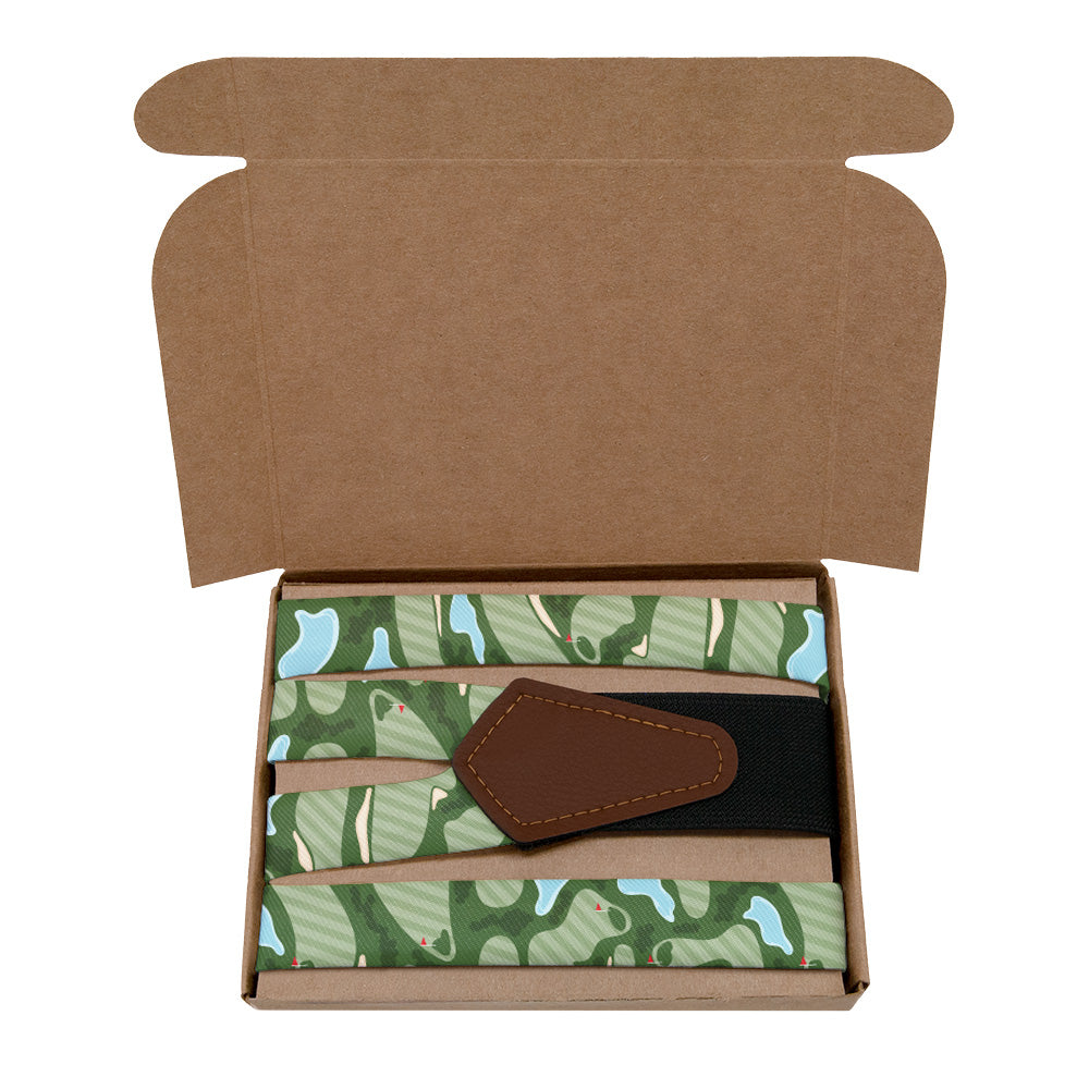 Golf Course Suspenders - Kraft Gift Box Packaging - Knotty Tie Co.