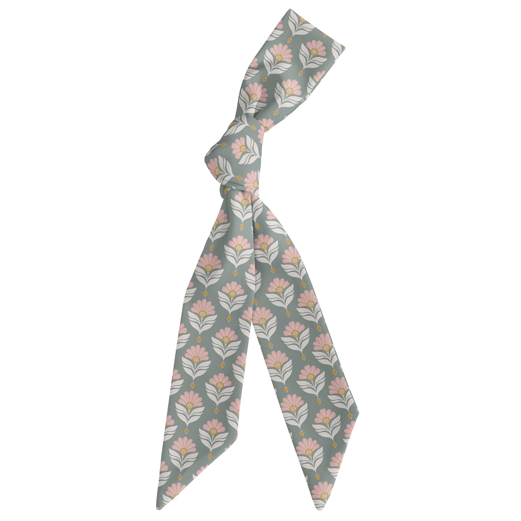 Grand Deco Floral Hair Scarf - Scarf Tied Into Knot - Knotty Tie Co.