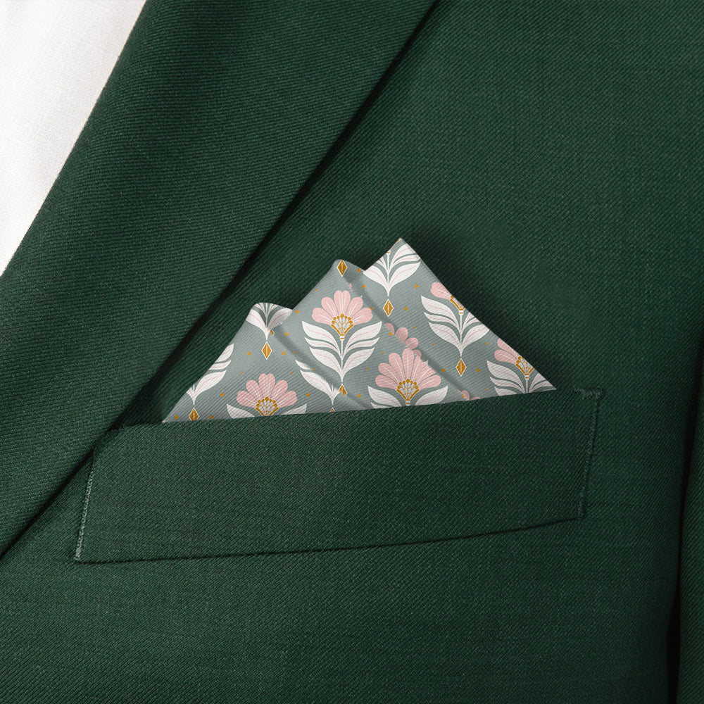 Grand Deco Floral Pocket Square - Stairs Fold - Knotty Tie Co.