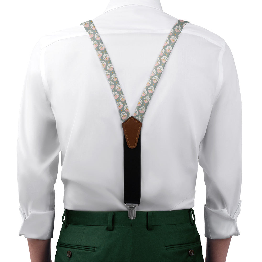 Grand Deco Floral Suspenders - On Model Front View - Knotty Tie Co.