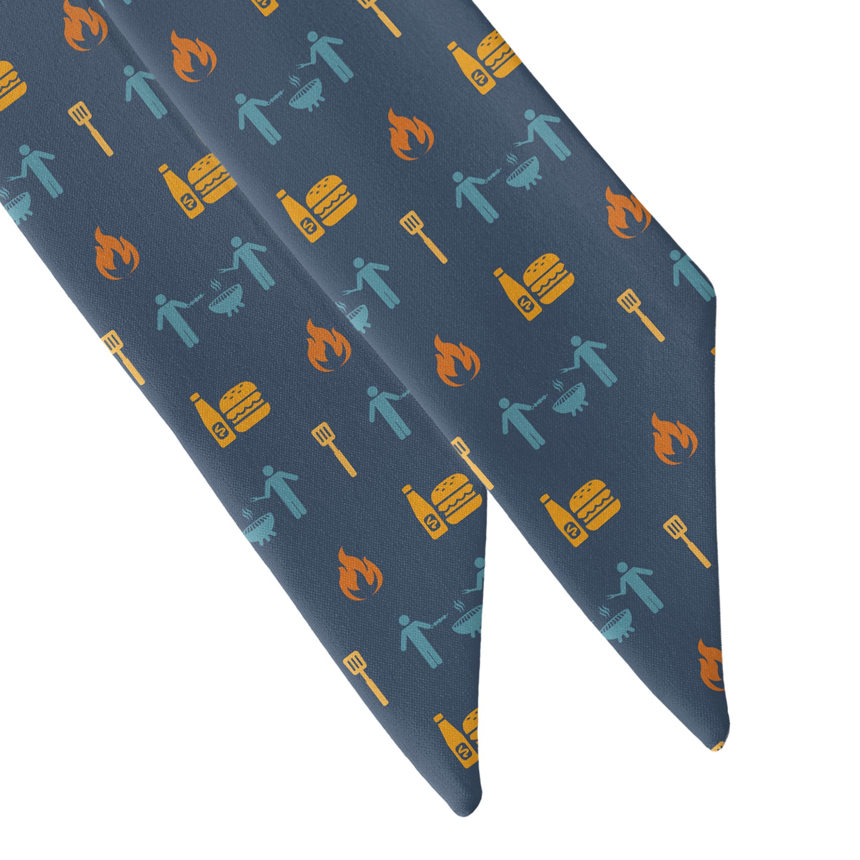 Grilling With Friends Hair Scarf - Scarf Tapered Ends - Knotty Tie Co.