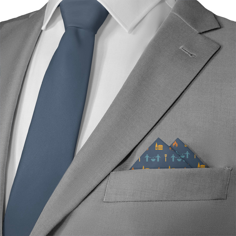 Grilling With Friends Pocket Square - Matching Necktie- Knotty Tie Co.