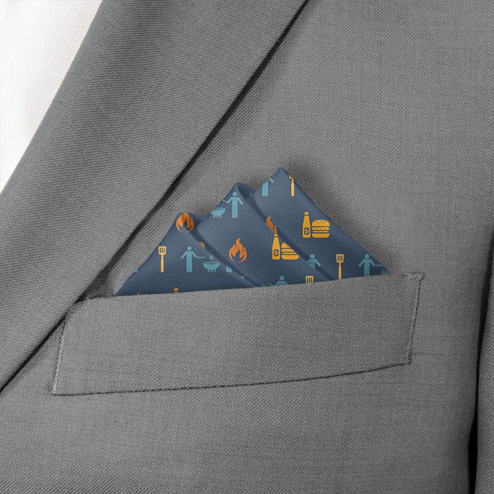 Grilling With Friends Pocket Square - Stairs Fold - Knotty Tie Co.