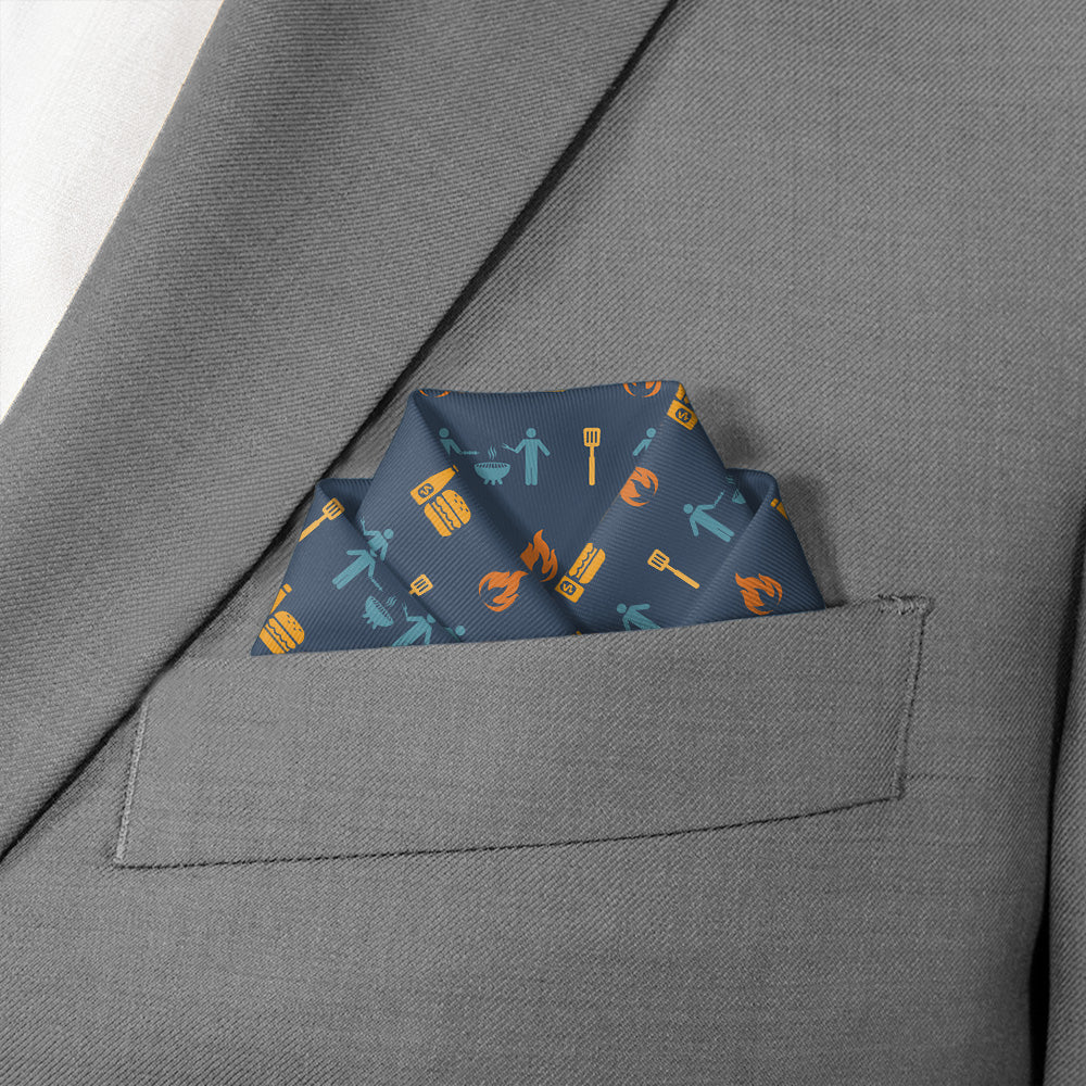 Grilling With Friends Pocket Square - Scalloped Fold - Knotty Tie Co.