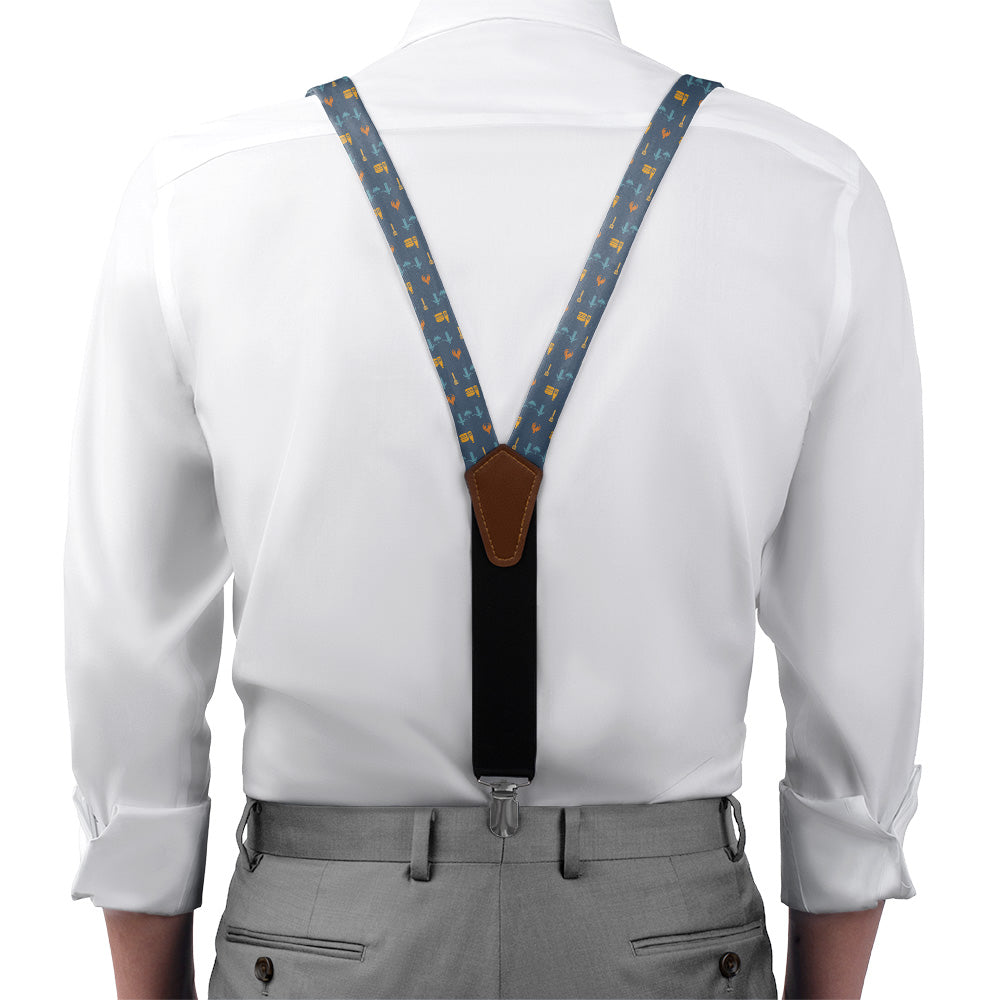 Grilling With Friends Suspenders - On Model Front View - Knotty Tie Co.