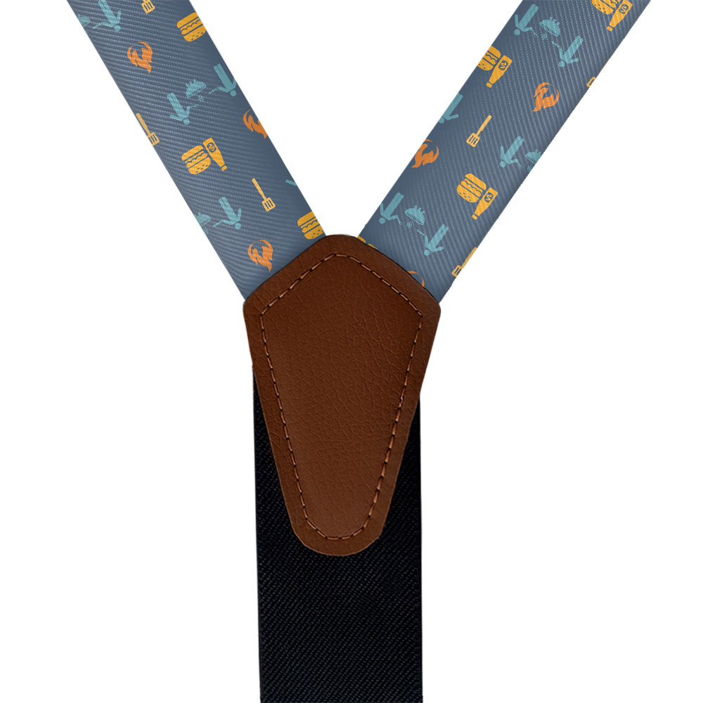 Grilling With Friends Suspenders - Vegan Leather Y-Back - Knotty Tie Co.