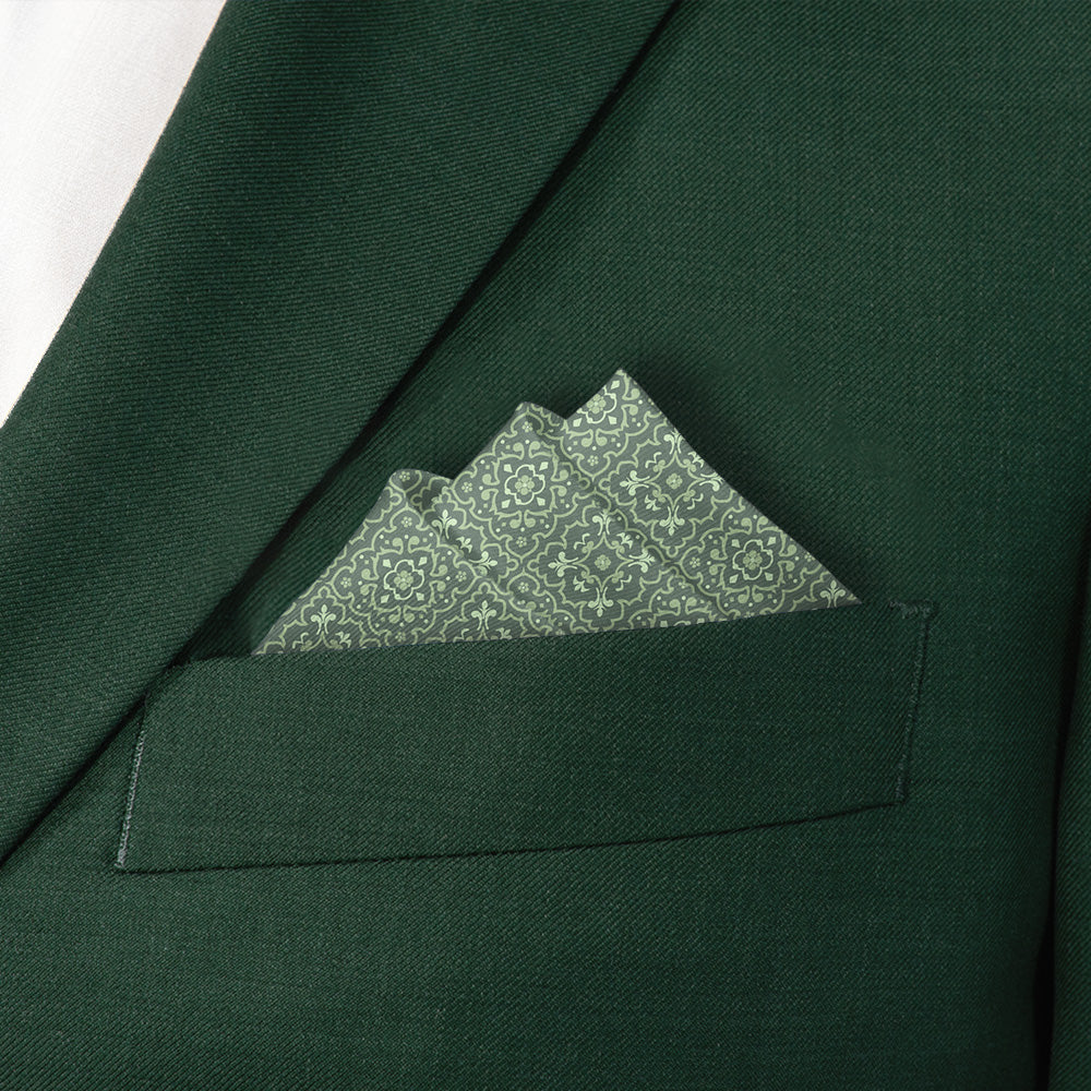 Guilded Medallion Pocket Square - Stairs Fold - Knotty Tie Co.
