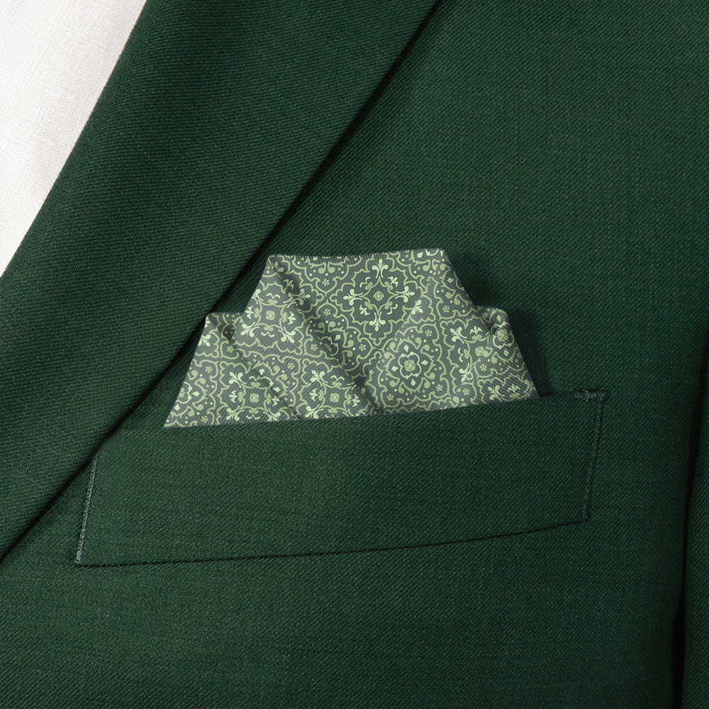 Guilded Medallion Pocket Square - Scalloped Fold - Knotty Tie Co.