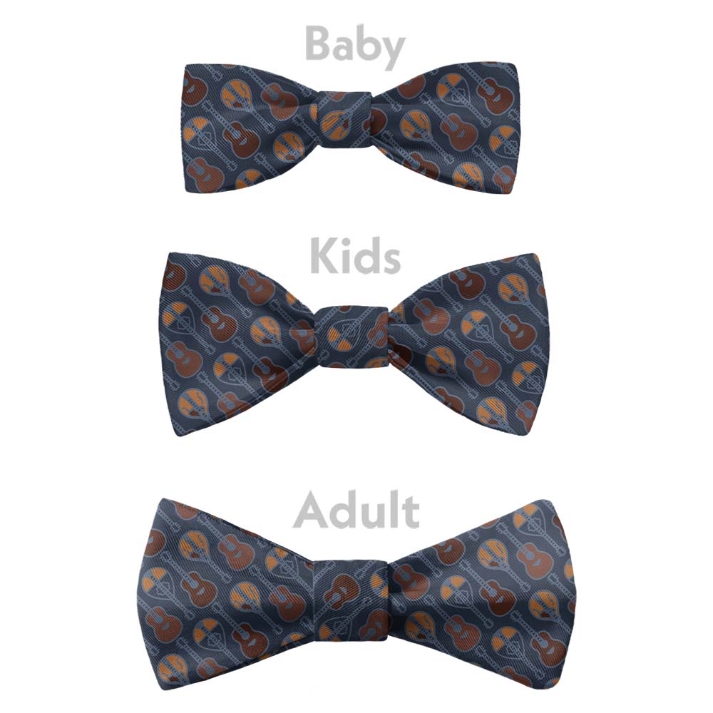 Guitars Bow Tie - Bow Sizes - Knotty Tie Co.