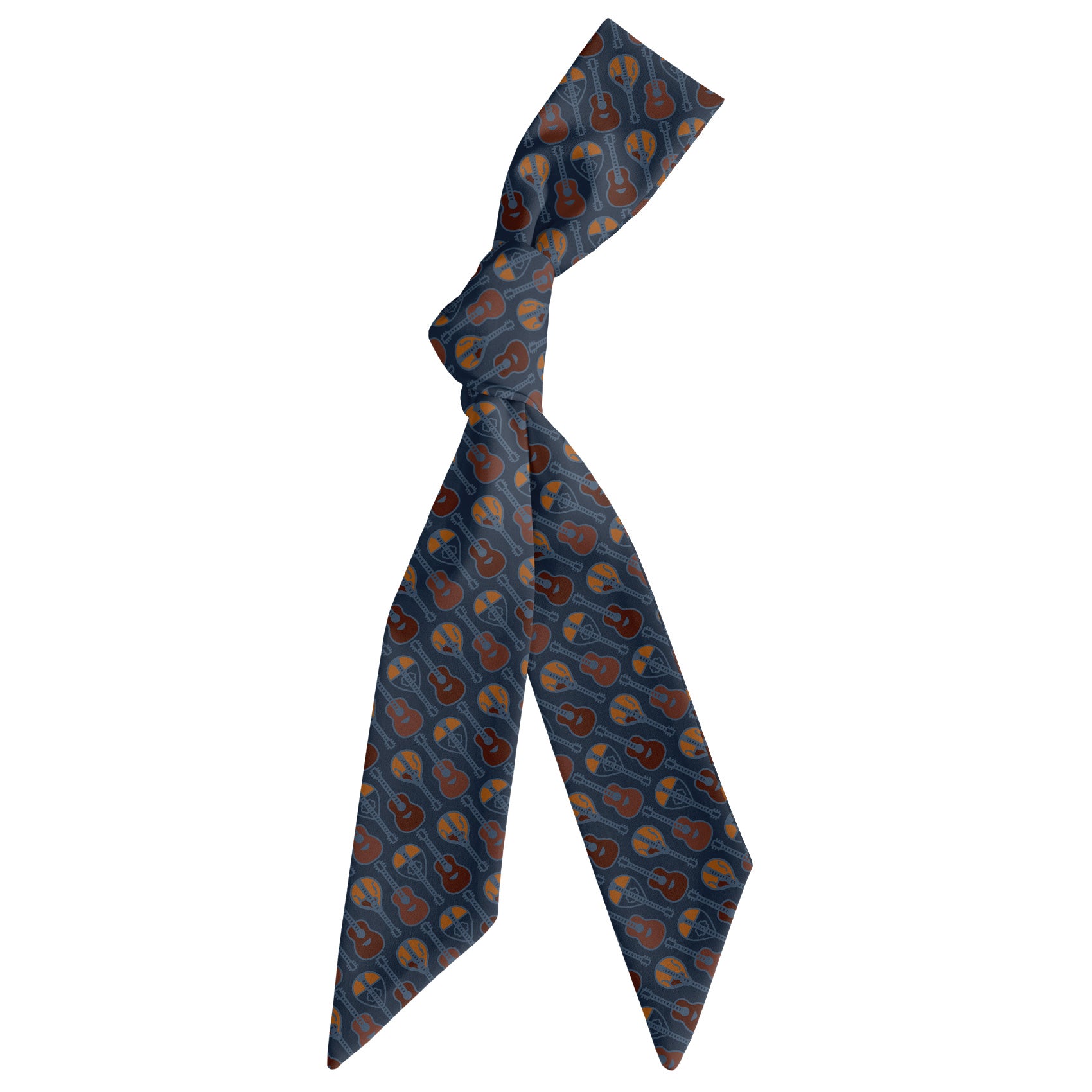Guitars Hair Scarf - Scarf Tied Into Knot - Knotty Tie Co.