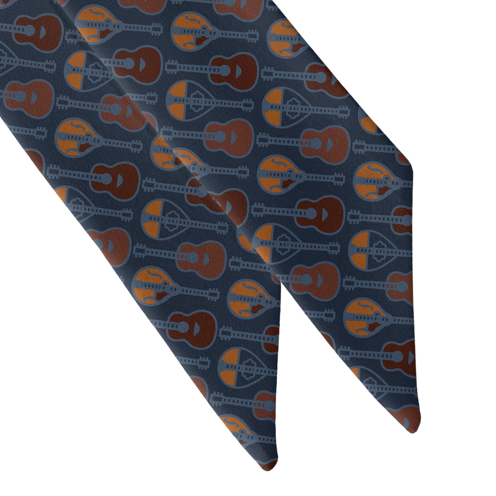 Guitars Hair Scarf - Scarf Tapered Ends - Knotty Tie Co.