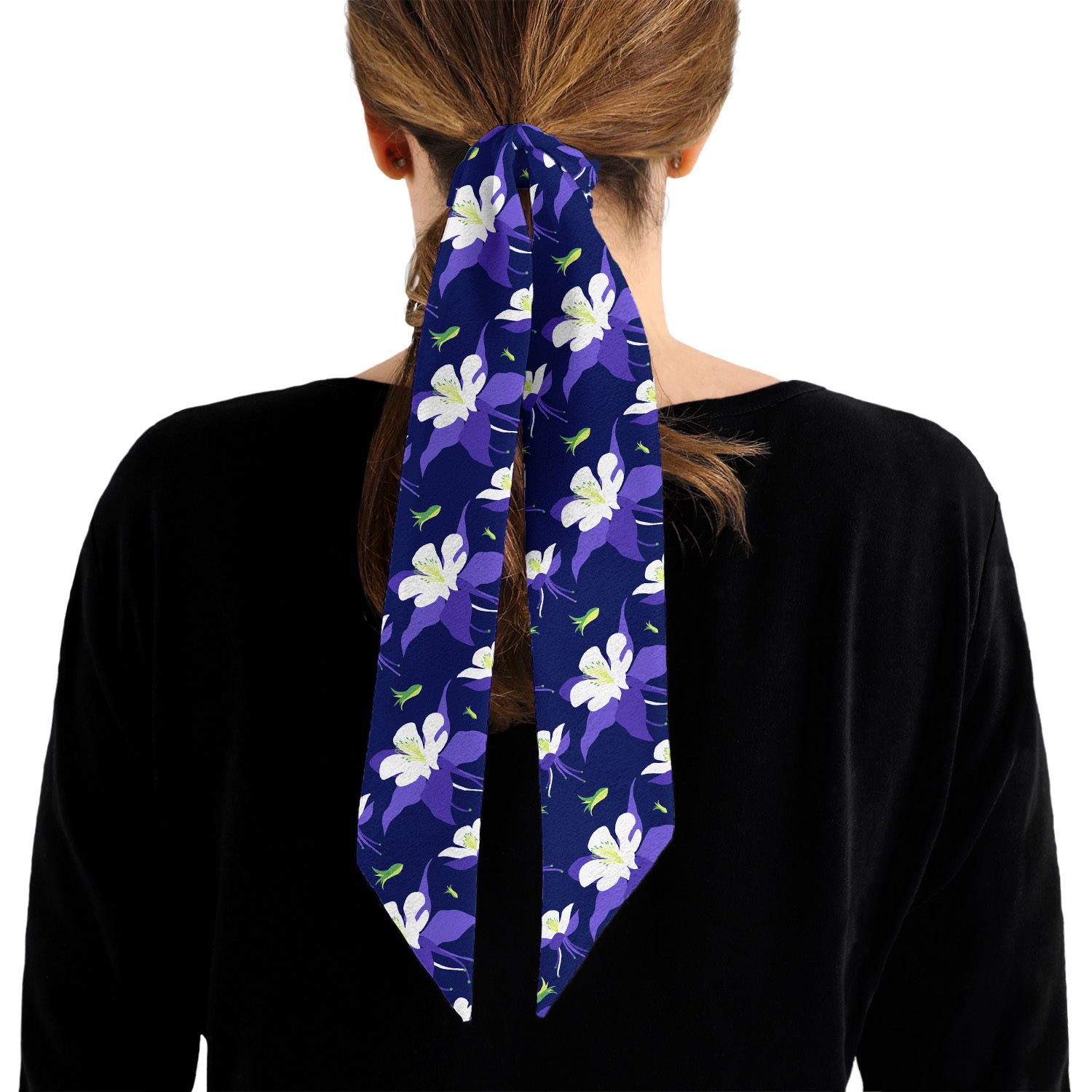 Columbine Floral Hair Scarf - 1.75" x 34.25" -  - Knotty Tie Co.