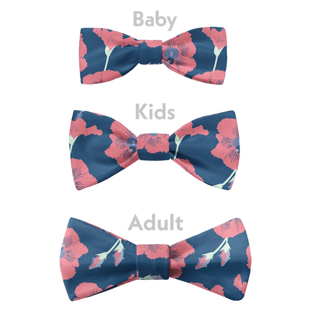 Happy Hibiscus Bow Tie - Bow Sizes - Knotty Tie Co.