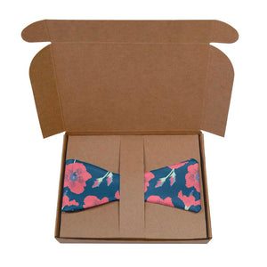 Happy Hibiscus Bow Tie- Kraft Gift Box Packaging - Knotty Tie Co.