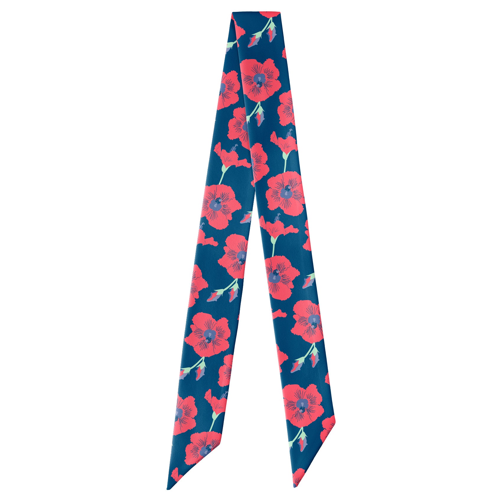 Happy Hibiscus Hair Scarf - Full View of Hair Scarf - Knotty Tie Co.