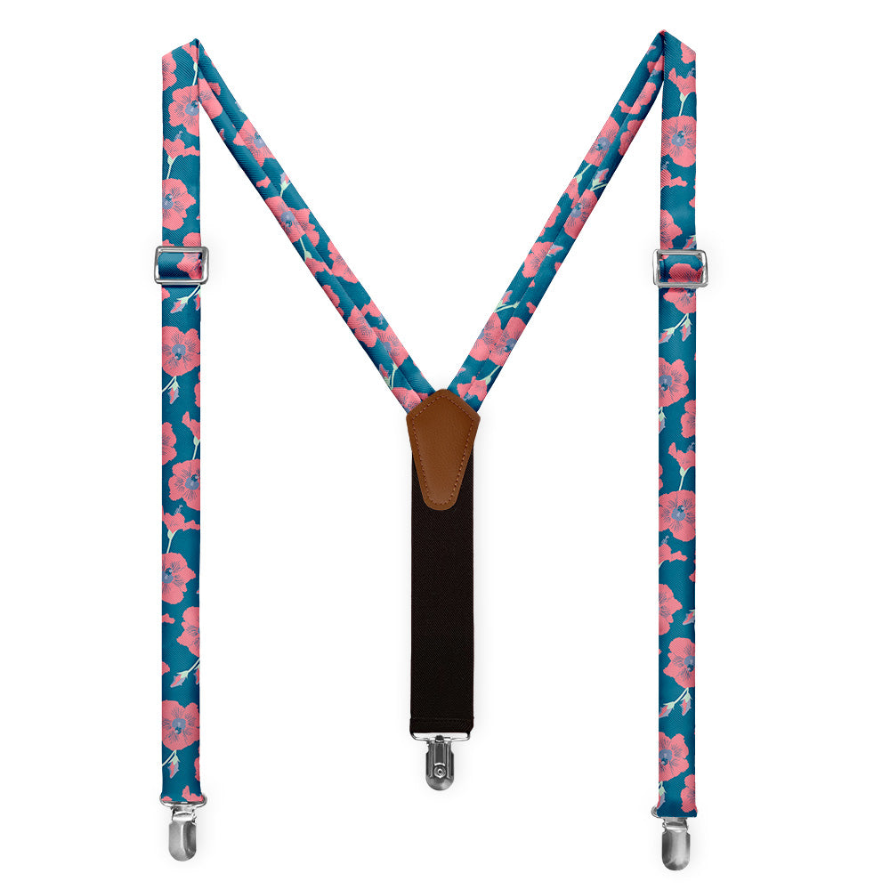 Happy Hibiscus Suspenders - Full Front View - Knotty Tie Co.