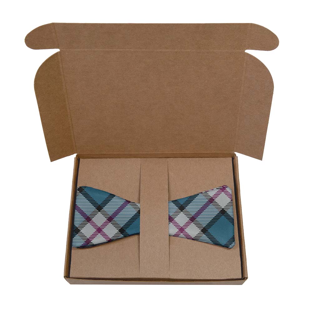 Harrison Plaid Bow Tie- Kraft Gift Box Packaging - Knotty Tie Co.