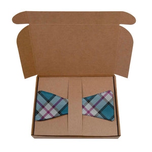 Harrison Plaid Bow Tie- Kraft Gift Box Packaging - Knotty Tie Co.