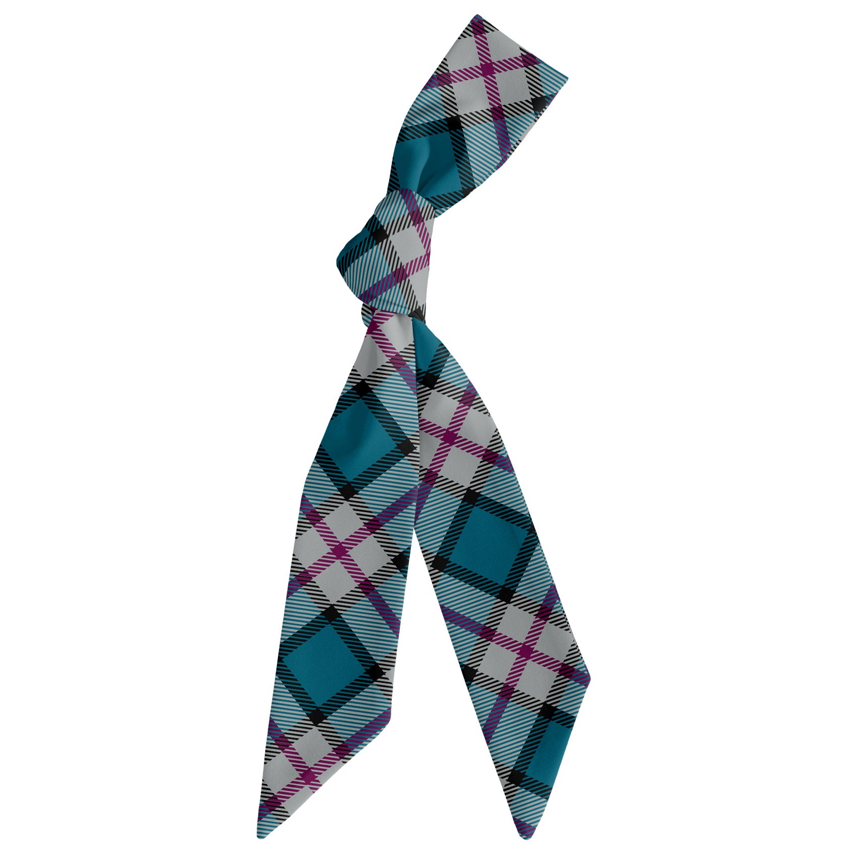 Harrison Plaid Hair Scarf - Scarf Tied Into Knot - Knotty Tie Co.
