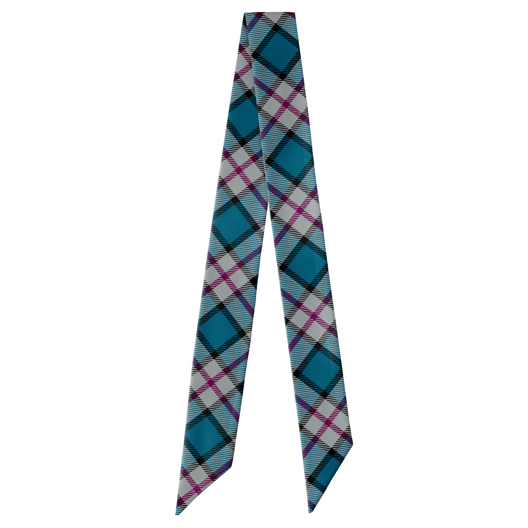 Harrison Plaid Hair Scarf - Full View of Hair Scarf - Knotty Tie Co.
