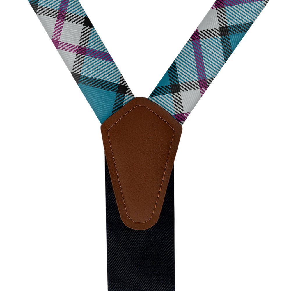 Harrison Plaid Suspenders - Vegan Leather Y-Back - Knotty Tie Co.
