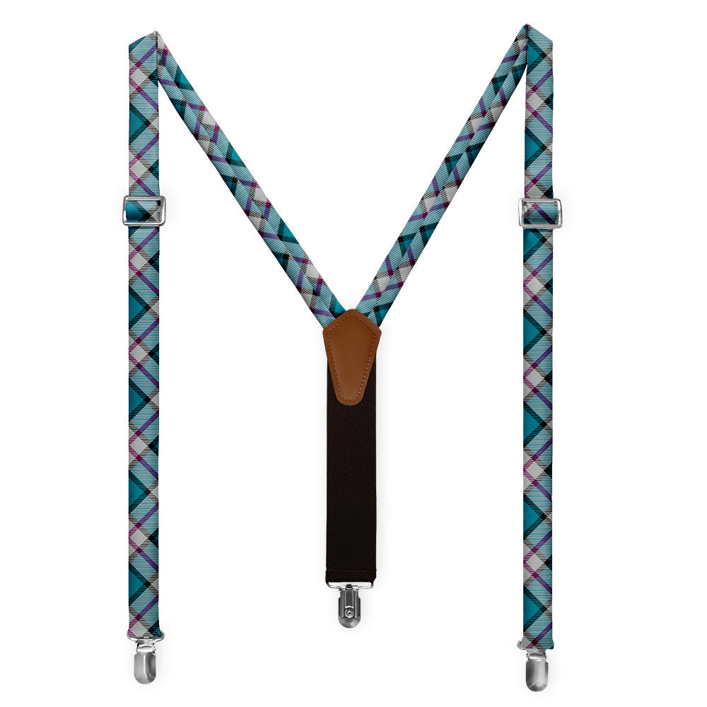 Harrison Plaid Suspenders - Full Front View - Knotty Tie Co.