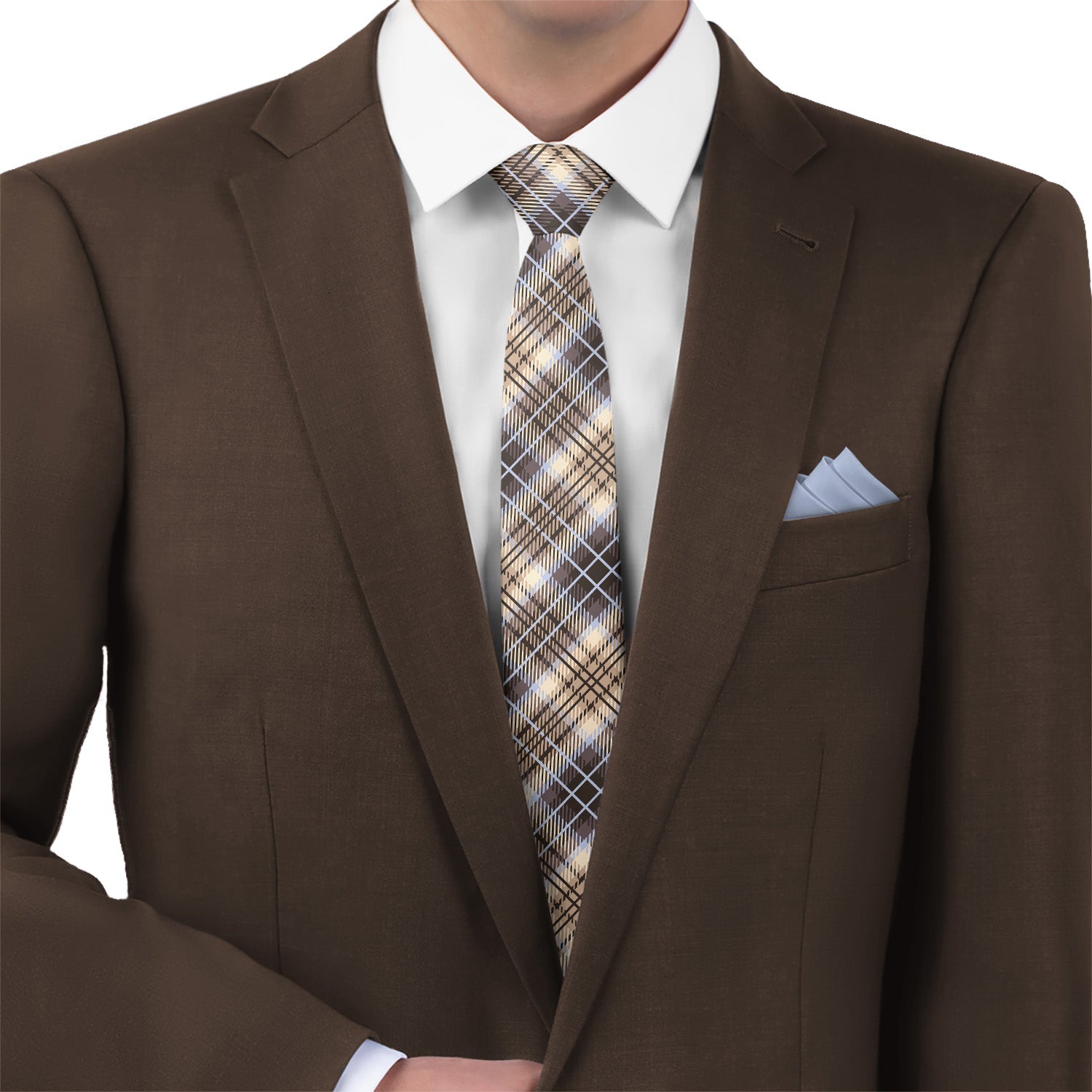 Hartman Plaid Necktie - Matching Pocket Square - Knotty Tie Co.