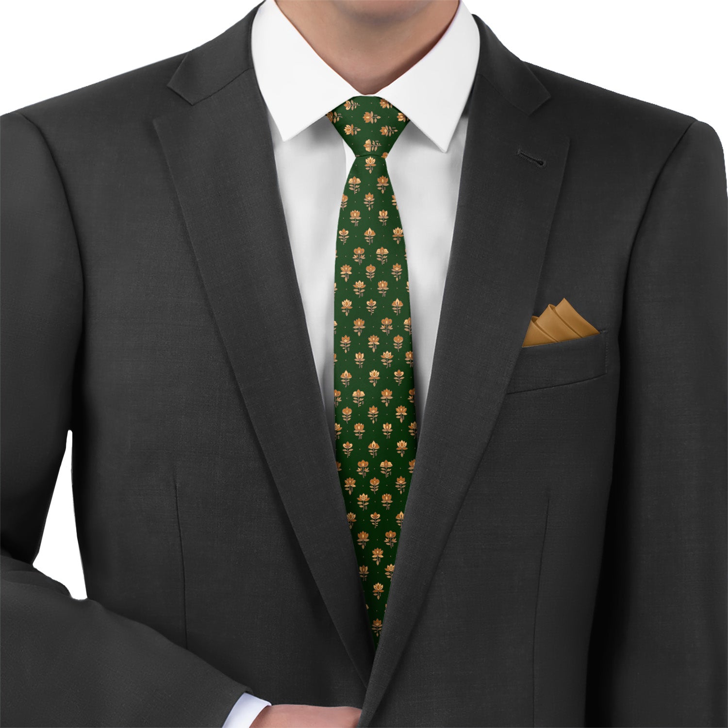 Harvest Bloom Necktie - Matching Pocket Square - Knotty Tie Co.